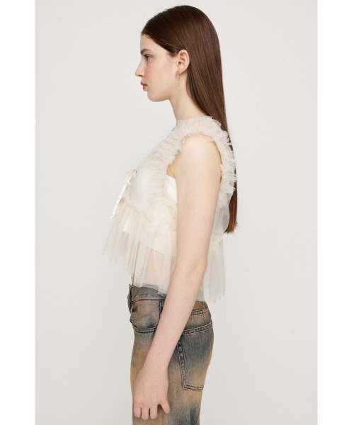 シャツ ブラウス 2WAY FRILL TULLE VEST 2ウェイ フリル チュール 