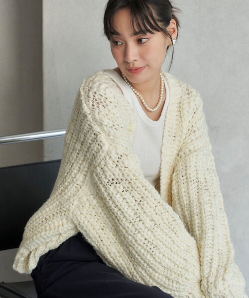 FREAK&#39;S STORE - 美品 フリークスストア ペルー アルパカ ニット カーディガン 定価29700円 Freaksフリークスストア ペルースーリーアルパカカーディガン