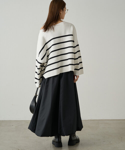 Loungedress ニット セーター ボーダーロゴニット レディース
