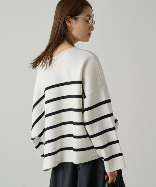 Loungedress（ラウンジドレス） ニット セーター ボーダーロゴニット