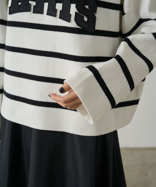 Loungedress ニット セーター ボーダーロゴニット レディース