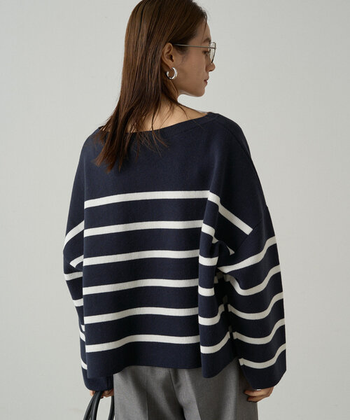 LOUNGEDRESS ロゴニット　グレー LOUNGEDRESS（ラウンジドレス）の「ジャガードロゴニット