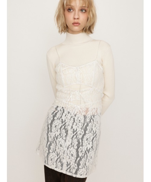 FROCKY LACE RIBBON TOPS フロッキーレース リボントップス SLY ワンピース FROCKY LACE RIBBON TOPS フロッキー レース