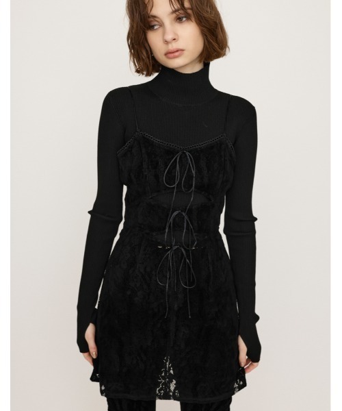 FROCKY LACE RIBBON TOPS フロッキーレース リボントップス SLY ワンピース FROCKY LACE RIBBON TOPS フロッキー レース