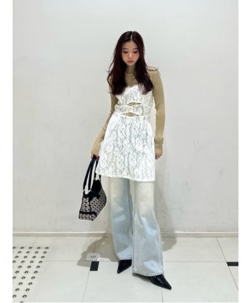 SLY（スライ） ワンピース FROCKY LACE RIBBON TOPS フロッキー レース