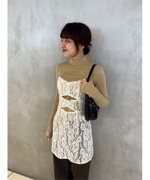 FROCKY LACE RIBBON TOPS フロッキーレース リボントップス SLY ワンピース FROCKY LACE RIBBON TOPS フロッキー レース