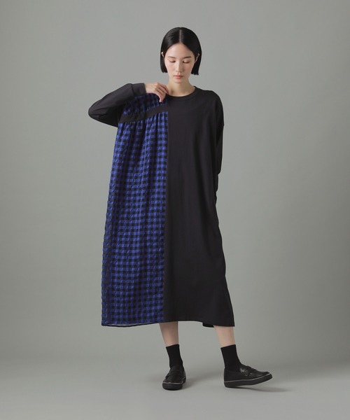 【美品】ZUCCa ズッカ 25SS サッカーチェックジャージィー ワンピース ZUCCa ワンピース サッカーチェックジャージィー/ワンピース / S