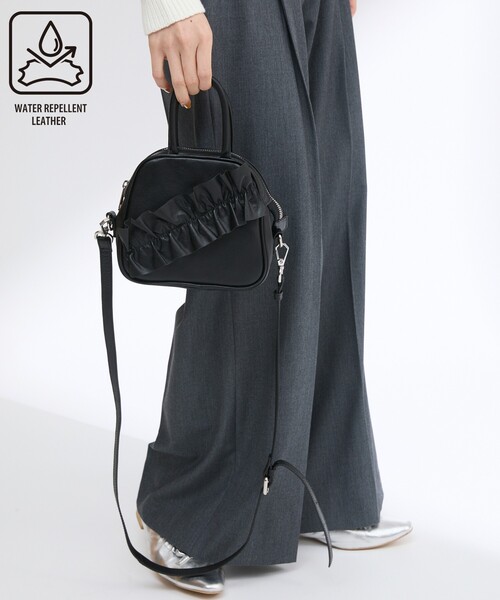 ショルダーバッグ レザー 斜めがけ first hand ファーストハンド 黒 Firsthand/2WAY Leather Shoulder Bag / レザー2WAY巾着