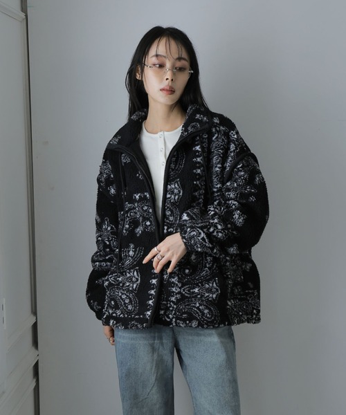 Girly Doll（ガーリードール） コート アウター ペイズリー柄フリース