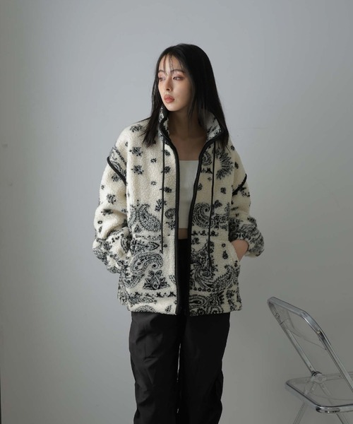 Girly Doll（ガーリードール） コート アウター ペイズリー柄フリース