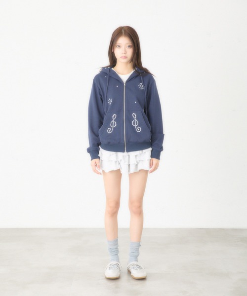 fcmm ジップアップフーディー　ネイビー FCMM パーカー 「日本限定」STUD ZIP UP HOODIE/スタッズジップ