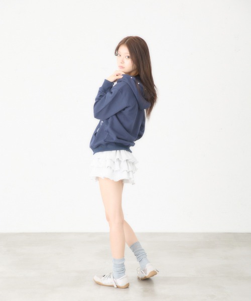 fcmm チャコール M スタッズジップアップフーディ 日本限定】STUD ZIP UP HOODIE/スタッズジップアップフーディ