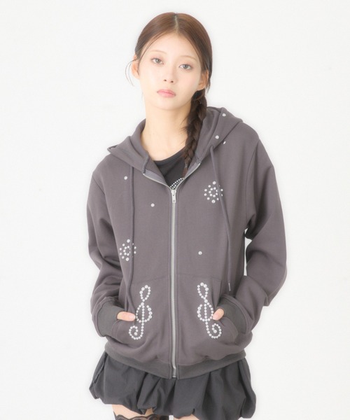 FCMM STUD ZIP UP HOODIE/スタッズジップアップフーディ STUD ZIP UP HOODIE/スタッズジップアップフーディ（パーカー