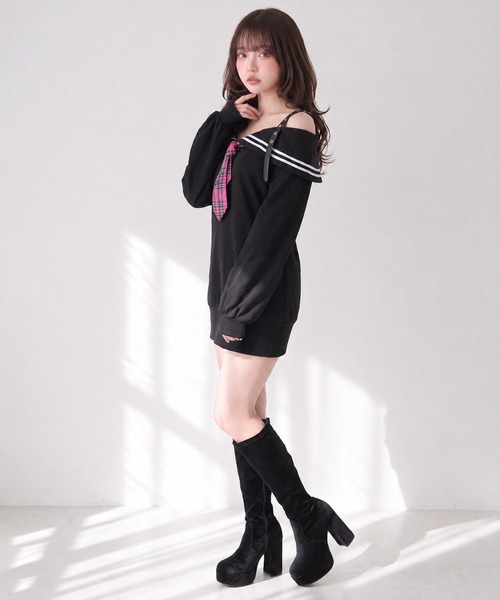 Diable baiser（ディアブルベーゼ） ワンピース チェック柄ネクタイ