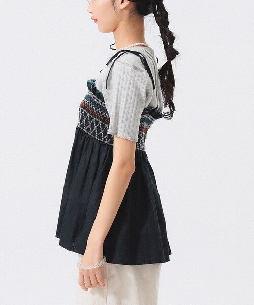 BEAMS BOY   黒キャミソール BEAMS BOY キャミソール シャーリング : ZOZOTOWN Yahoo!店