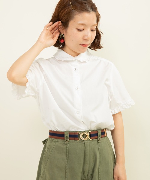ブラウス シャツ 「eL」Puff Short Shirt/113037 レディース me+em select ブラウス シャツ 「 4color 」タックワイド
