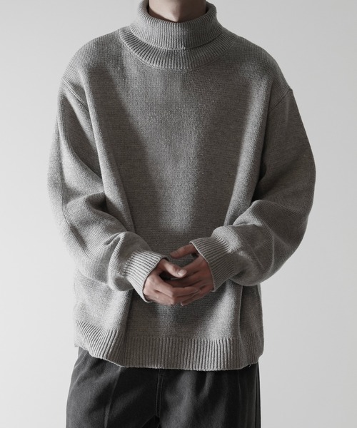 「RUUBON」 タートルネックニット L ライトグレー メンズ_画像5