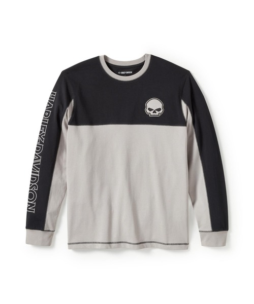 NEW【Harley Davidson】ウィリーGスカル ロングスリーブ Tシャツ Harley Davidson tシャツ ウィリーG(R)スカル・カラーブロック