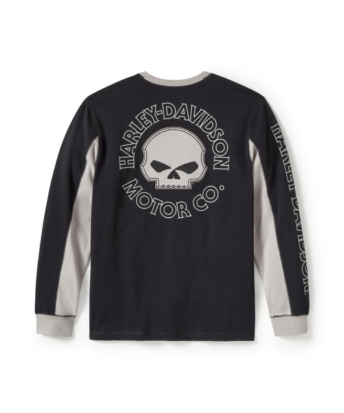 Harley-Davidson 長袖 SM ロンT Harley Davidson tシャツ ウィリーG(R)スカル・カラーブロック