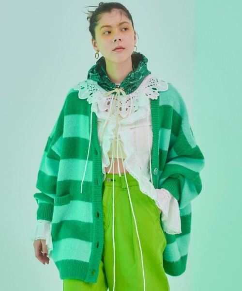 「Little sunny bite」 ニットカーディガン MEDIUM ブラウン レディース_画像2