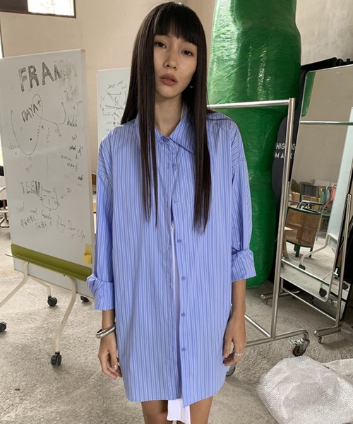 chuclla（チュクラ） ブラウス シャツ 「LONSLAN」ブルーストライプ