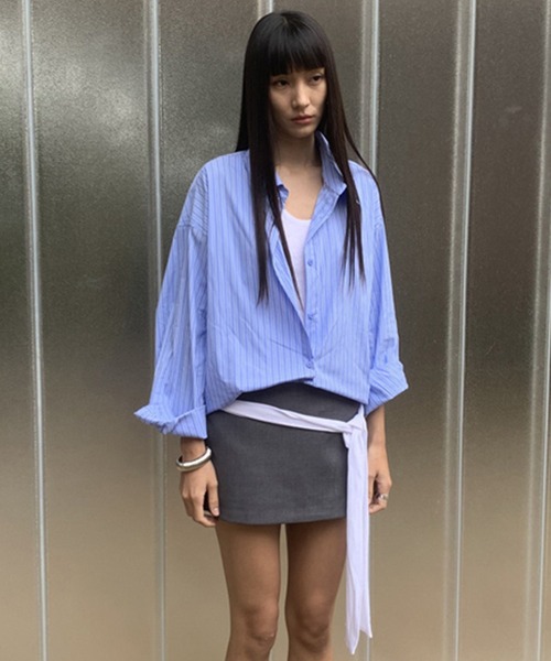 chuclla（チュクラ） ブラウス シャツ 「LONSLAN」ブルーストライプ