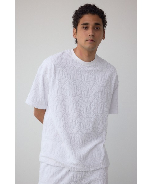 AZUL BY MOUSSY tシャツ 総柄パイルジャガードトップス メンズ