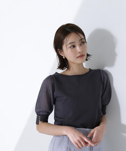 シアーラメプリーツスリーブニット シアーラメプリーツスリーブニット | NATURAL BEAUTY BASIC