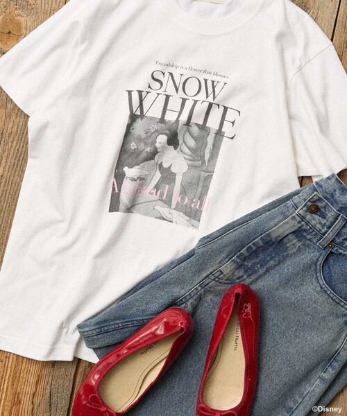 Alltimers スノーホワイト ビーニー　ディズニー　白雪姫 FREAK'S STORE tシャツ 「DISNEY Snow White」 モノクロフロント