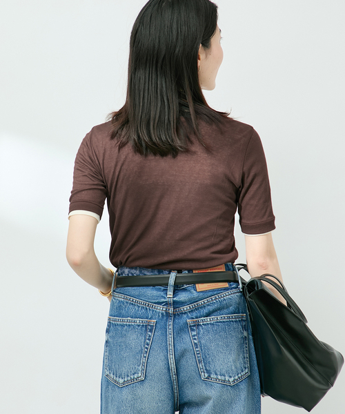 VERMEIL par iena tシャツ sheer fraise cotton Tee レディース
