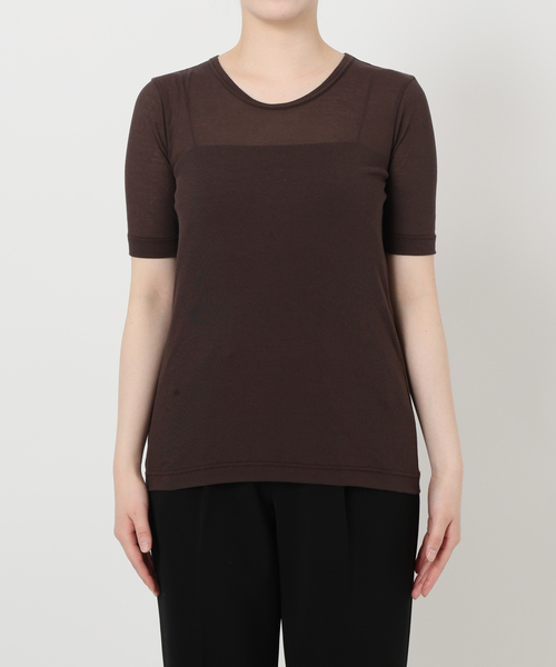 VERMEIL par iena tシャツ sheer fraise cotton Tee レディース