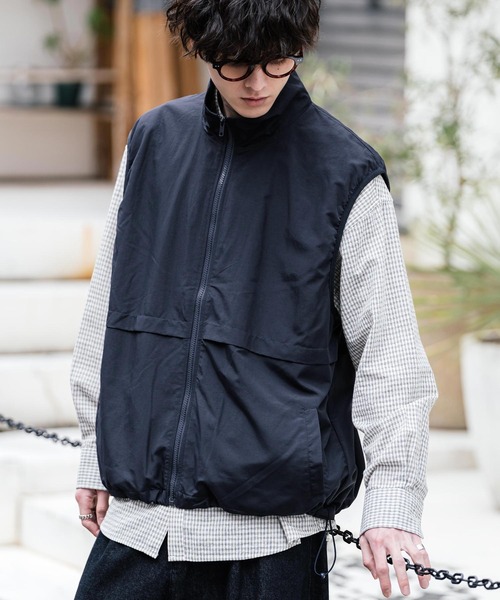 Rocky Monroe ベスト ジレ ルーズシルエット 裏メッシュスタンド