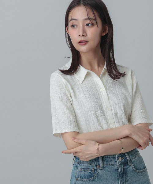 ブラウス シャツ 「Rosasen/GOLF」A-Line ポテトスラングモックシャツ レディース ROSASEN（レディース）ゴルフウェア 吸水速乾 A-Line ピザポテト