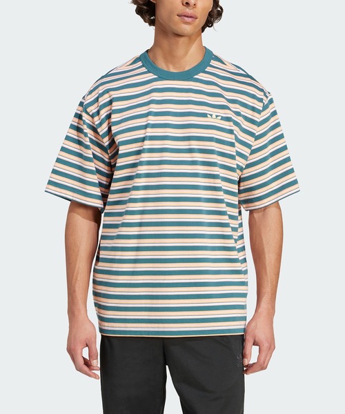 正品 adidas Stripe T-shirt アディダス ストライプ 半袖Tシャツ adidas tシャツ アディダス オリジナルス ストライプ 半袖T