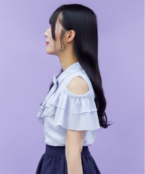 axes femme POETIQUE ブラウス シャツ マリンチャームリボンブラウス