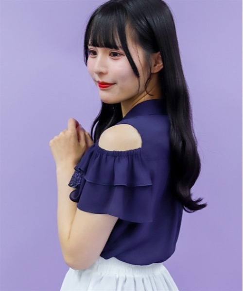 axes femme POETIQUE ブラウス シャツ マリンチャームリボンブラウス