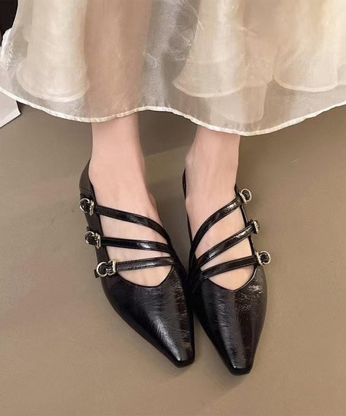 shoes365 パンプス ポインテッドトゥストラップパンプス : ZOZOTOWN 