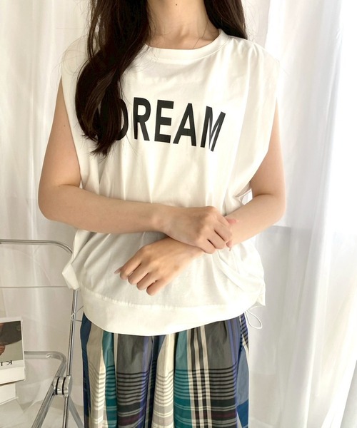 tシャツ ロゴノースリーブシャツ「CLEAR_CREA」 レディース