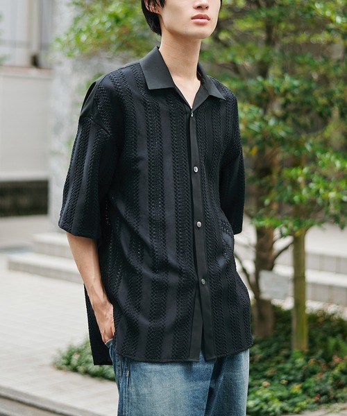 STUDIOUS（ステュディオス） シャツ 半袖 「STUDIOUS」RUSSELL LACE