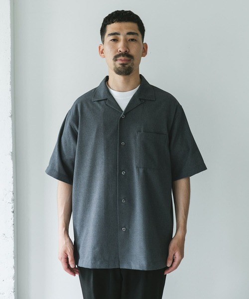 URBAN RESEARCH DOORS シャツ マイクロサッカー オープンカラー