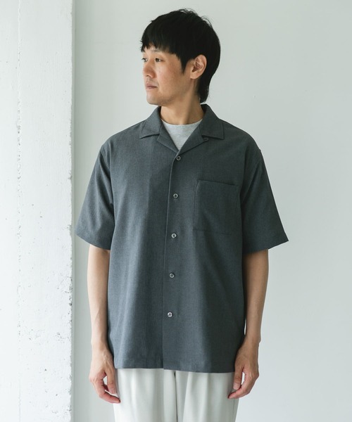 URBAN RESEARCH DOORS シャツ マイクロサッカー オープンカラー