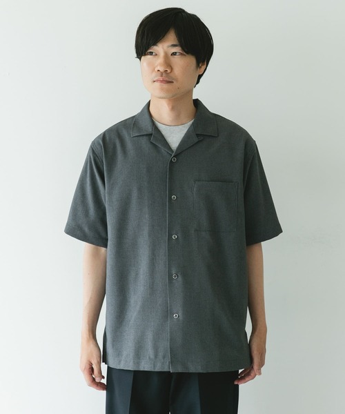 URBAN RESEARCH DOORS シャツ マイクロサッカー オープンカラー