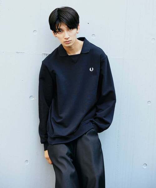 【値下げ】フレッドペリー　スウェット　黒 Tipped Sweatshirt(10 102：BLACK): | FRED PERRY JAPAN