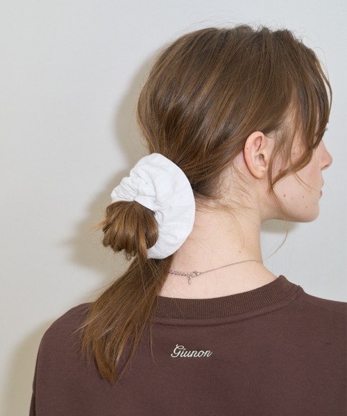 GIUNON シュシュ embroidery cotton big chouchou / エンブロイダリー