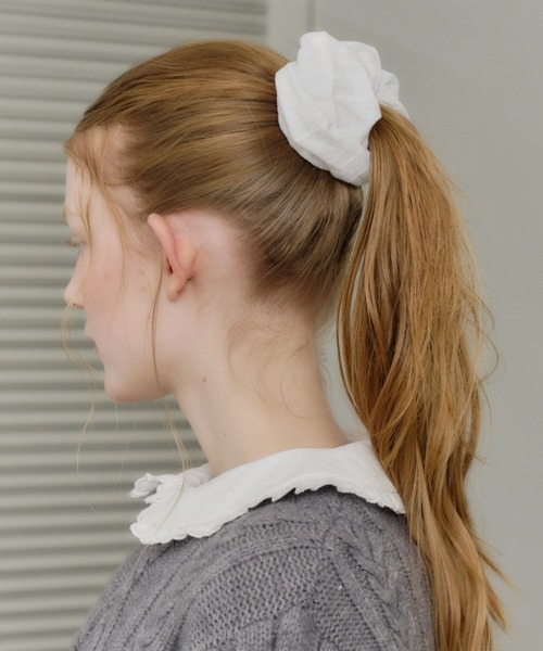 GIUNON シュシュ embroidery cotton big chouchou / エンブロイダリー