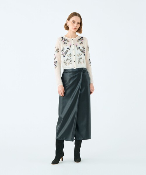Ballsey スカート レザーライククロス ラップマキシスカート