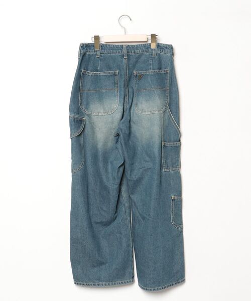 「Perushu」 加工デニムパンツ LARGE インディゴブルー メンズ