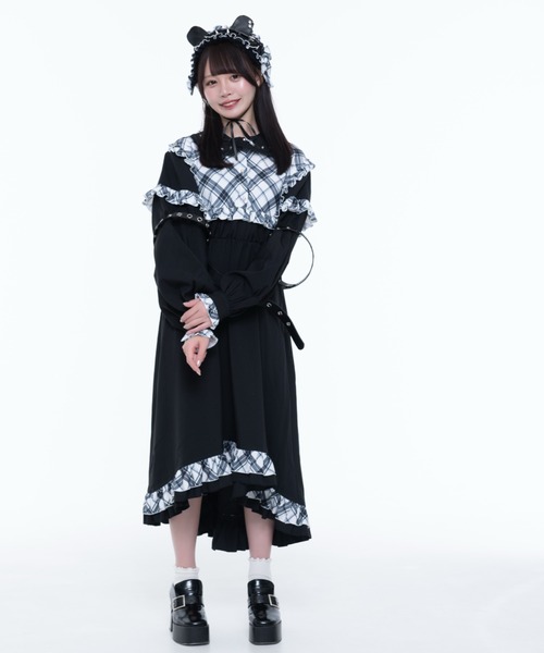 セットアップ 「TRAVAS TOKYO/トラバス トーキョー」チェック切替ワンピース レディース_3