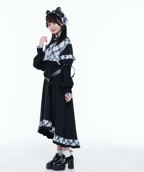セットアップ 「TRAVAS TOKYO/トラバス トーキョー」チェック切替ワンピース レディース_4