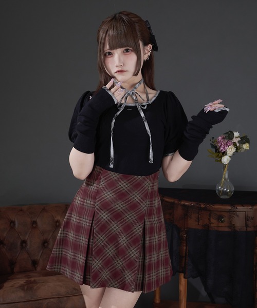 希少✨【CHONO】fly me to the moon 星柄スカート 日本製 Pal elfy スカート リボンビジュー付きタックミニスカート : ZOZOTOWN